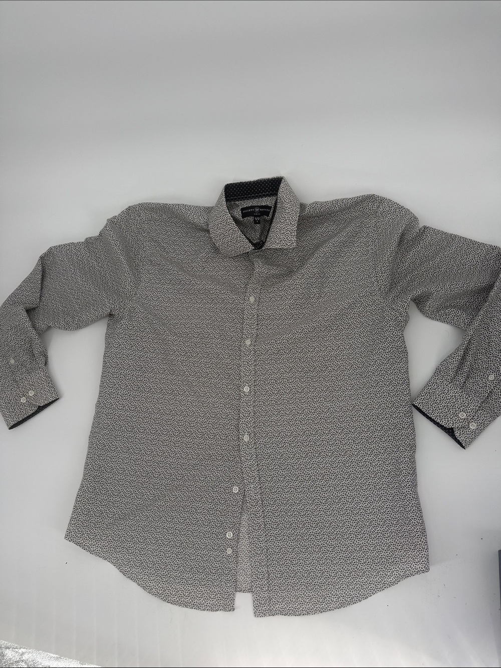 Society Of Threads Black and White collar Dress Shirt